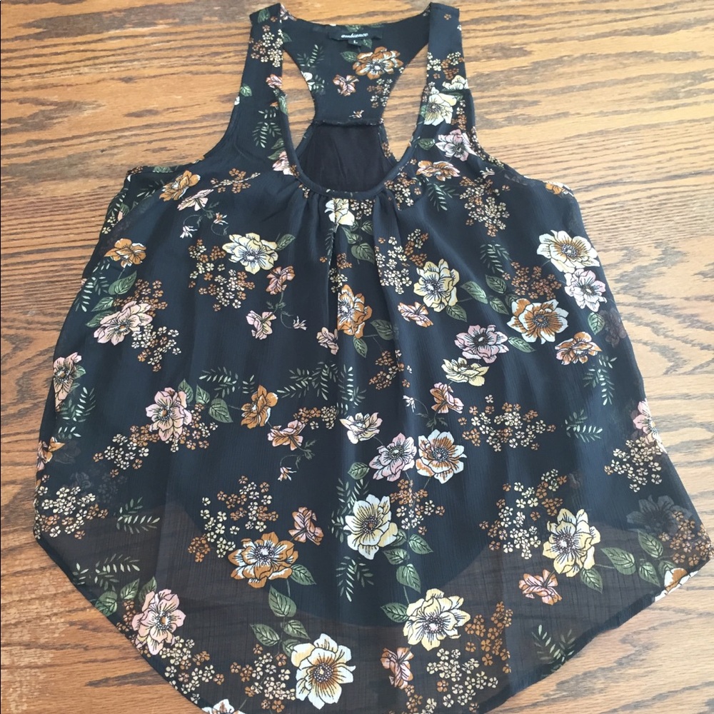 🐰Black floral racer back tank🐰